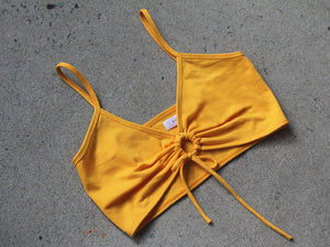 ZOÉ - camisole courte jaune avec cordons ajustables
